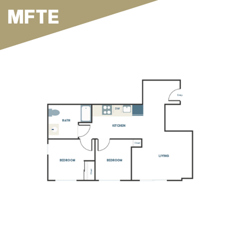 A floor plan of a house with the title MFTE at the top.